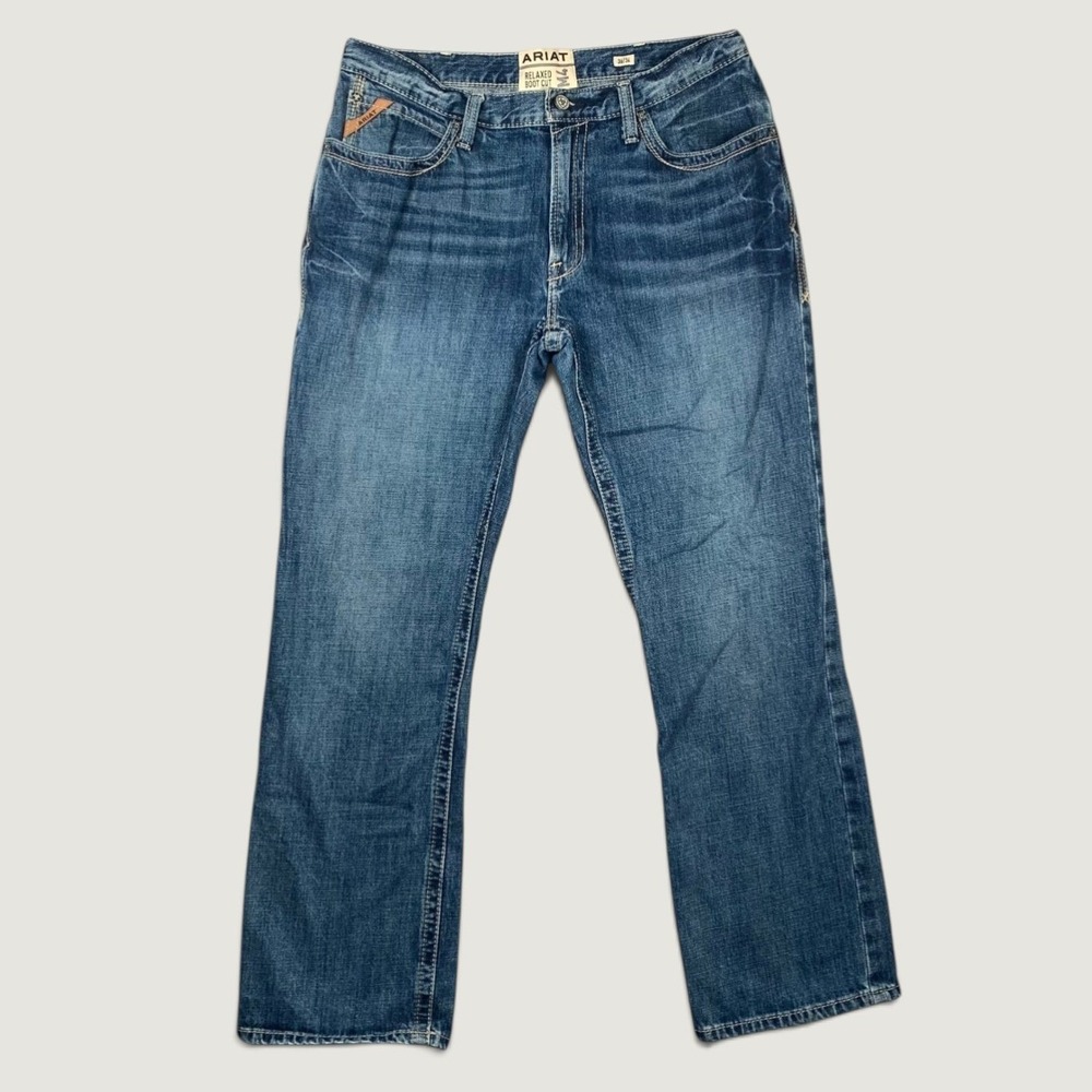 Ariat M4 Relaxed Boot Cut Jeans Mens 36x34 Medium Wash Boundary Gulch Rodeo